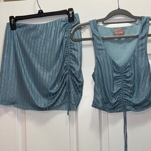 Show me your Mumu Blue Shimmer Skirt and Top Set